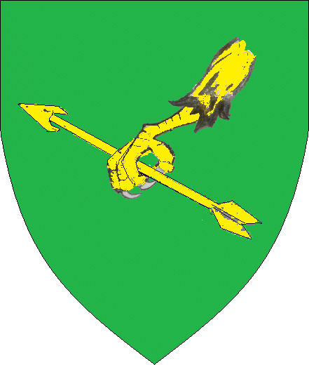  arms: Vert, an eagle's leg erased in bend sinister grasping an arrow bendwise Or.